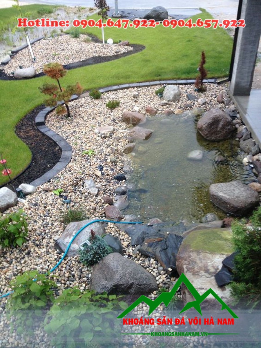 sỏi sông trang trí hồ bơi, bể cá