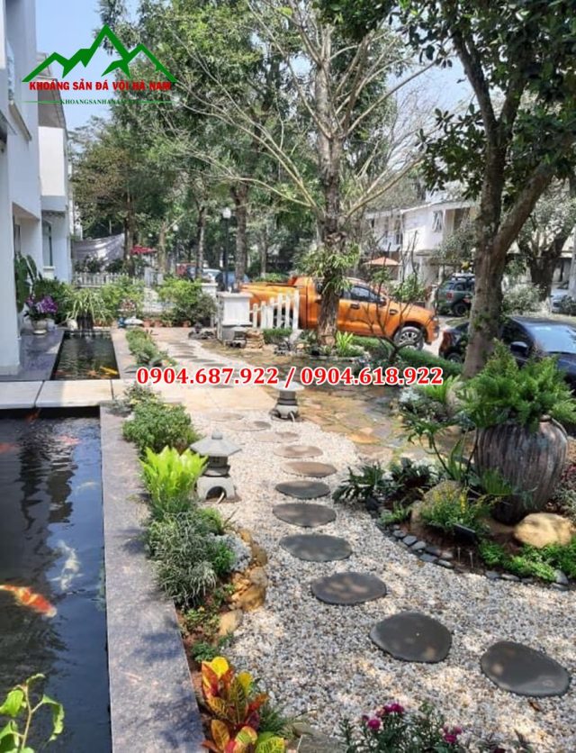 sỏi biển rải lối đi sân vườn