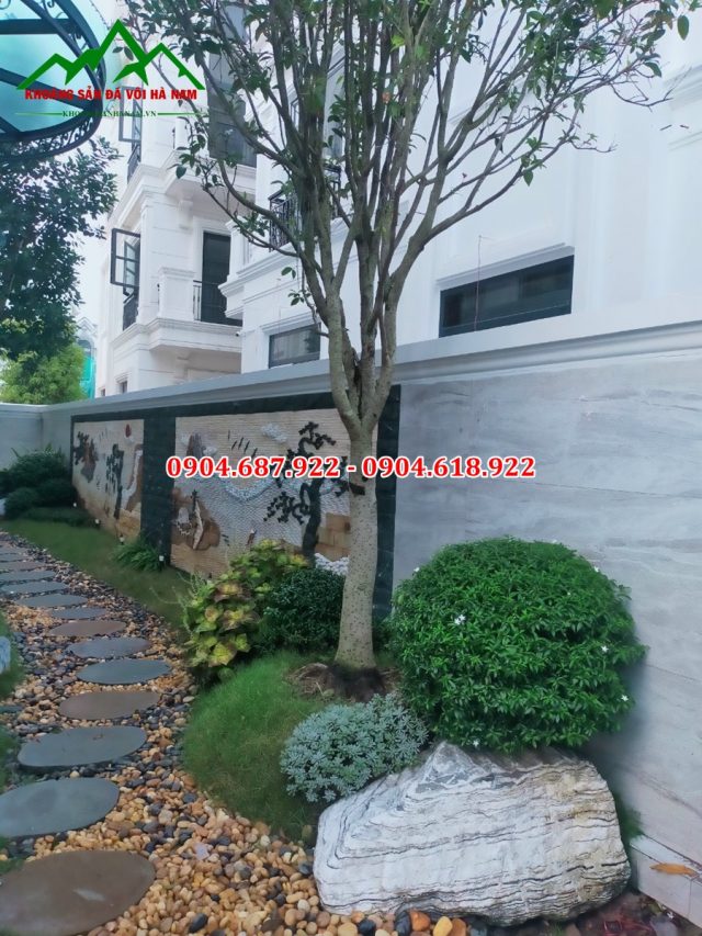 sỏi đen tự nhiên rải sân vườn