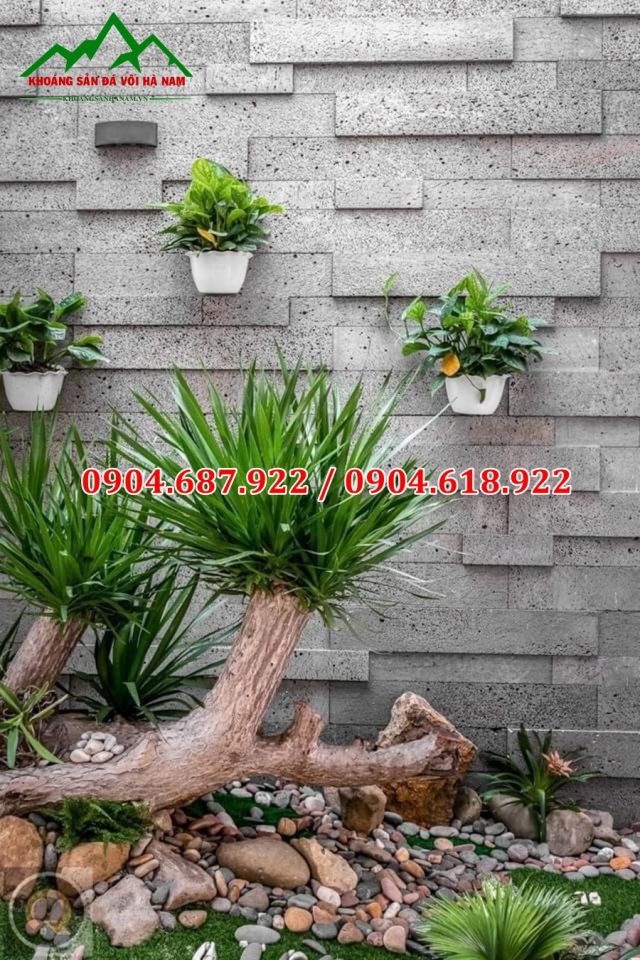 đá ong xám ốp tường