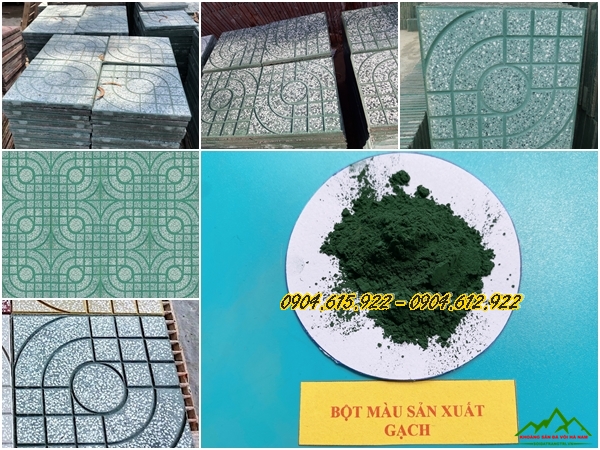 Bột màu xanh sản xuất gạch1