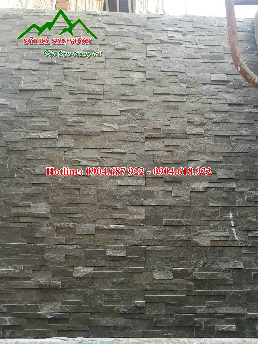 Đá ghép đen ốp tường