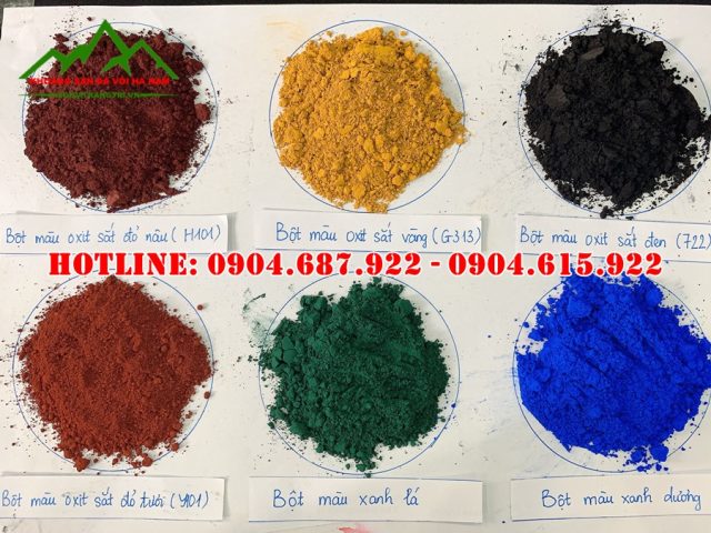 các mẫu bột màu pha sơn